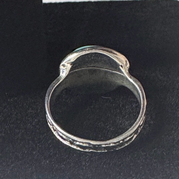 Turquoise Style Stone Silver Tone Ring Boho Western Fashion Jewelry sz. 5 🩵 - Picture 3 of 4